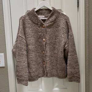 Wol Hide Box Bomber - sandstone - Knit Cardigan - marbled beige/brown - M/L